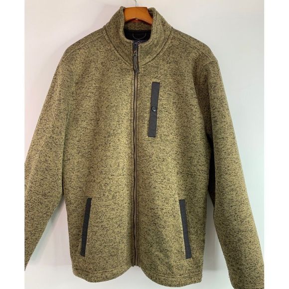 Men’s St. John’s Bay active wear jacket marled zip XL 6170 Performance Wind Rain - Picture 1 of 8